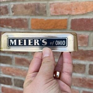 Meier's of Ohio Bar Barware Aluminum Gold Ash tray Cigarette Tobacco Tobacciana